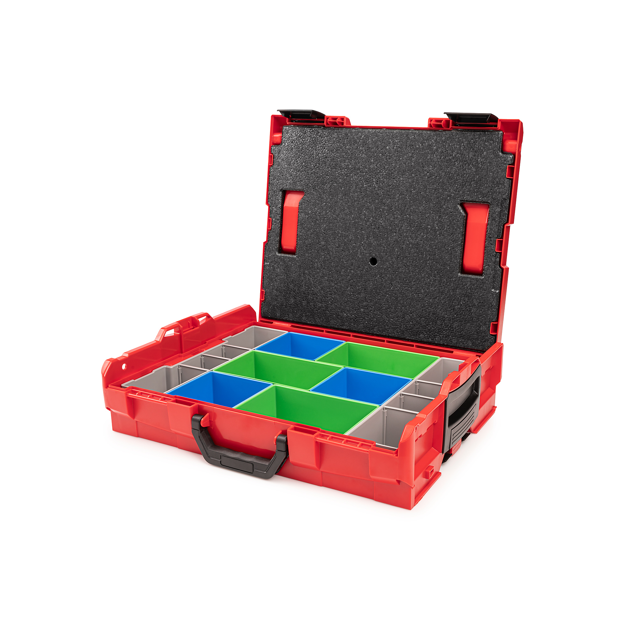 TEKTON Shallow Stacking Tool Box (L-BOXX 1) with 8-Piece Organizer Bin Set (Variant A) and Lid Insert | OLB91008